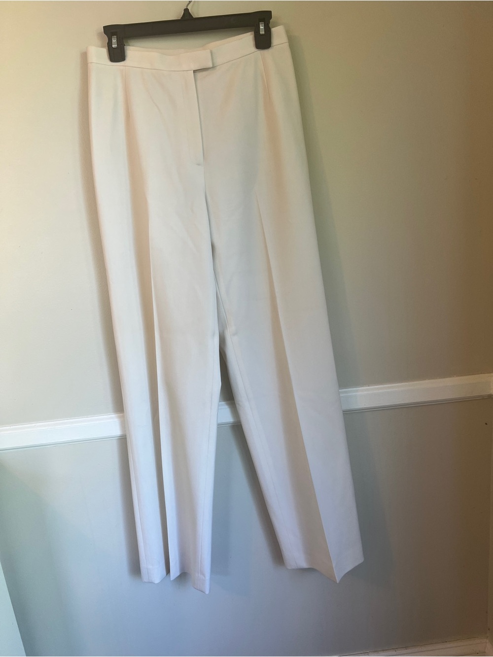 Lafayette 148 New York Cream High-Rise Wide-Leg Trousers